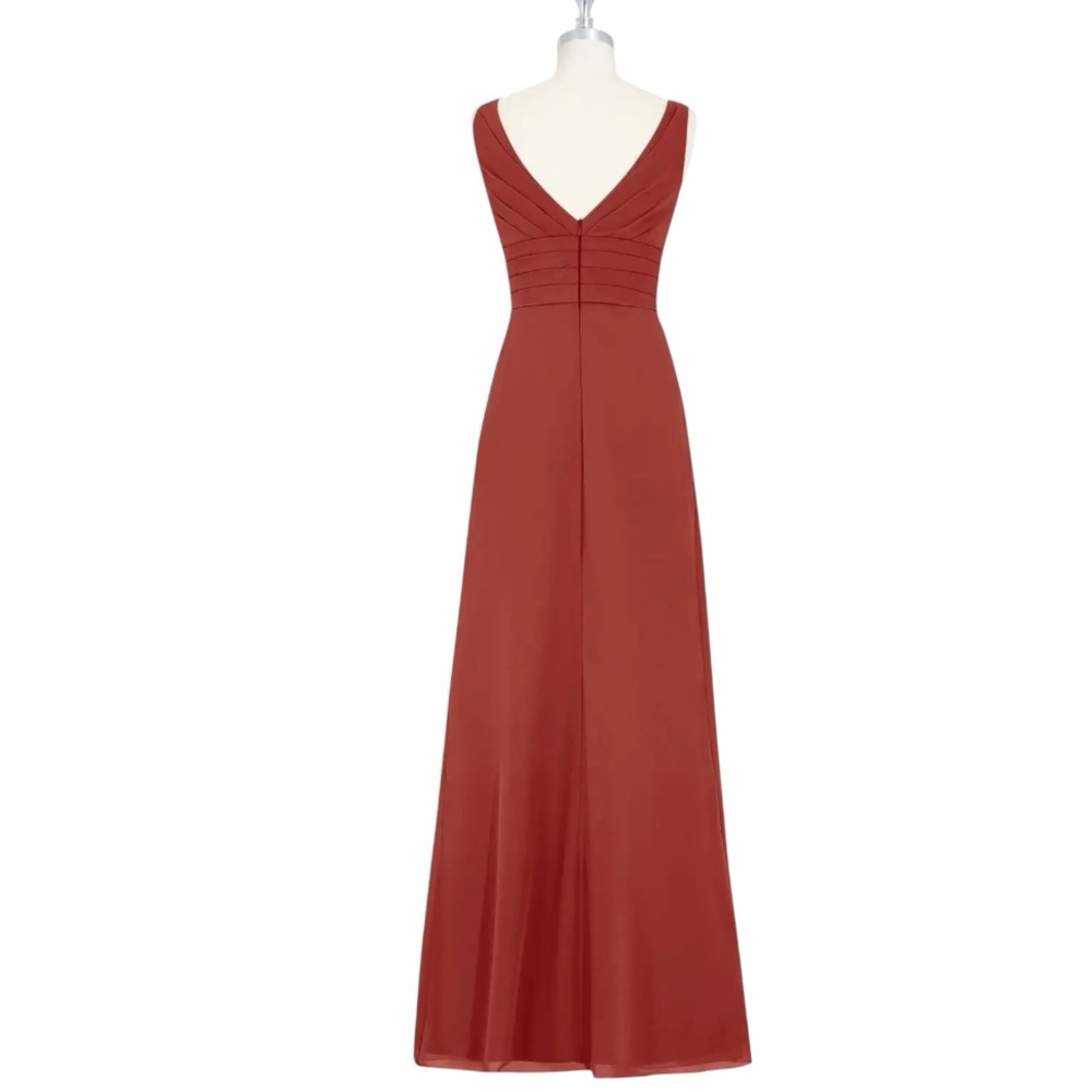 AZAZIE JULIANNA, Terracotta A-Line Chiffon Dress 37319 - Picture 8 of 10